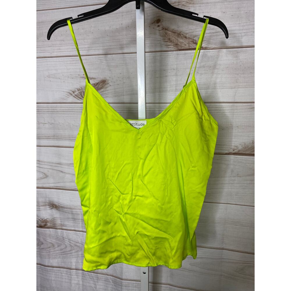 Brand New Ettitude Womens Size Small Neon Green Sleeveless Tank Top Shirt Bamboo - Picture 2 of 7